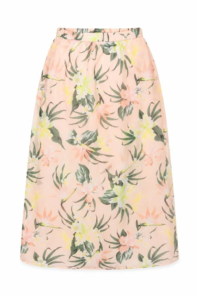 H&M Women’s Tropical Floral A-Line Midi Skirt Size S