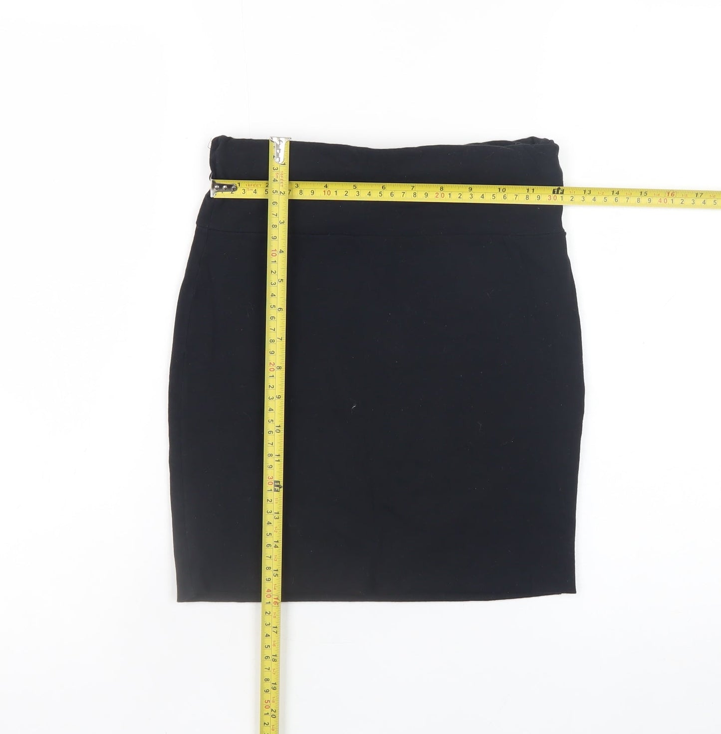 Warehouse Women’s Black Pencil Skirt UK 6 Cotton Stretch Workwear