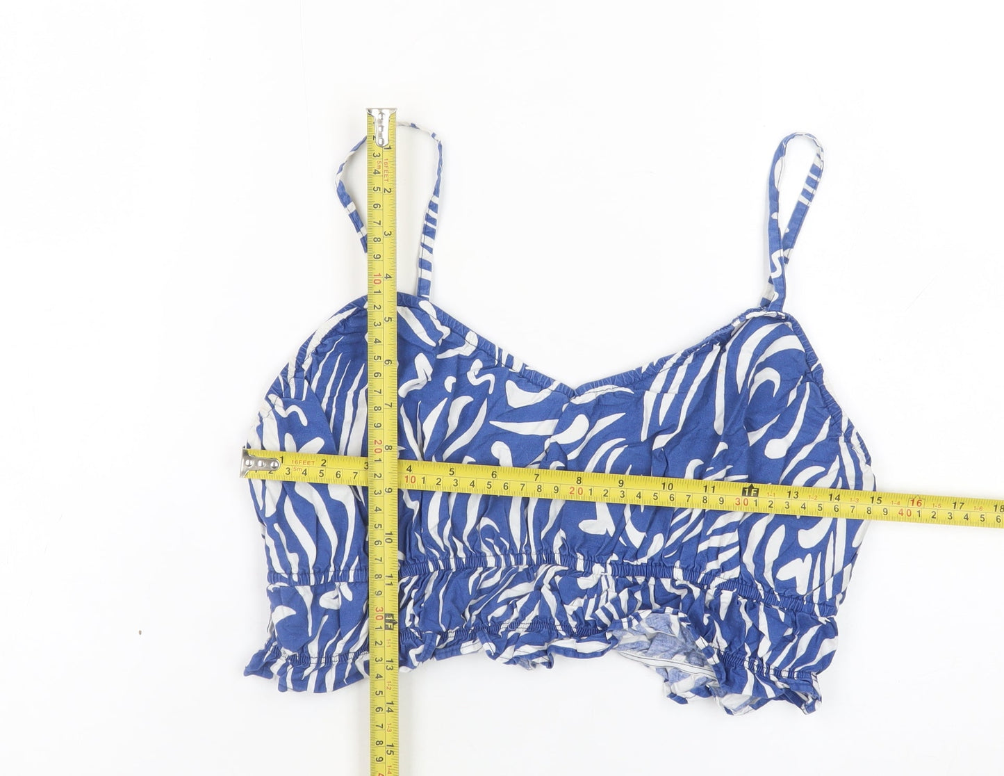 Primark Women’s Blue Animal Print Cotton Camisole Top Size 10