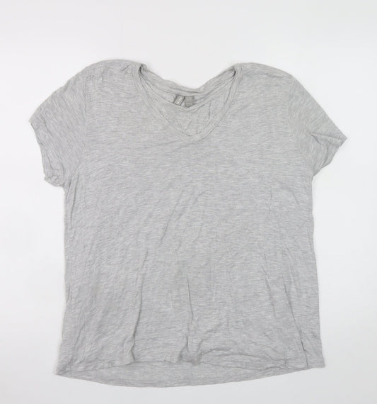 ASOS Women’s Grey V-Neck Short Sleeve Basic T-Shirt Size 12