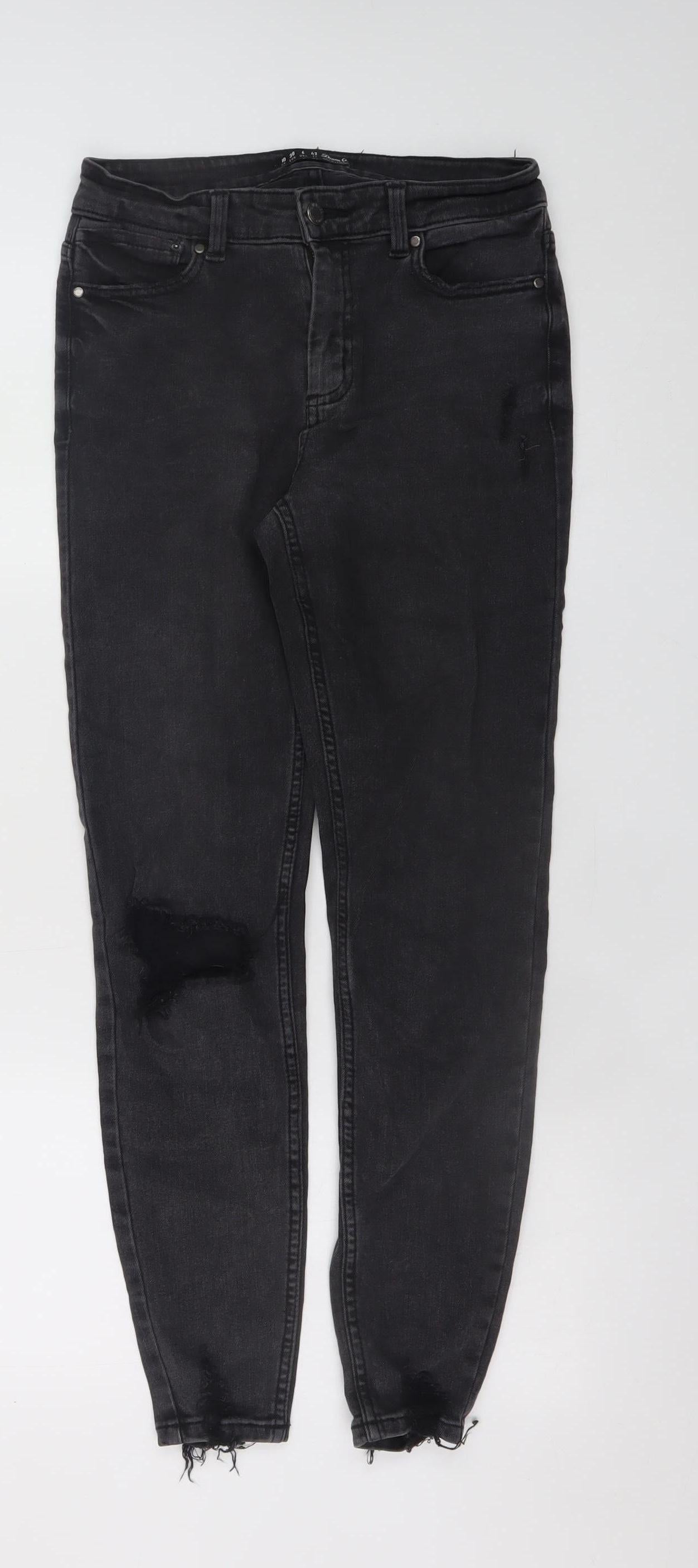Denim Co Women Black Distressed Skinny Jeans Size 10