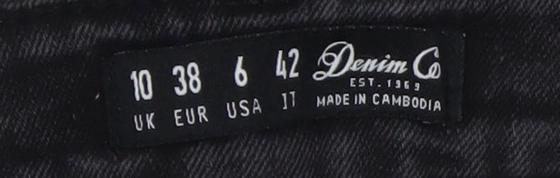 Denim Co Women Black Distressed Skinny Jeans Size 10