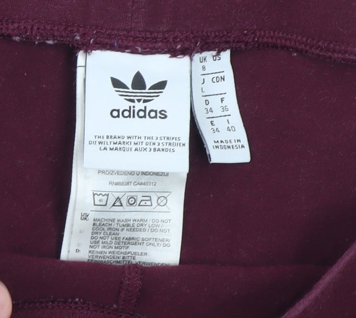 Adidas Women’s Brown Side Stripe Jersey Leggings Size 8