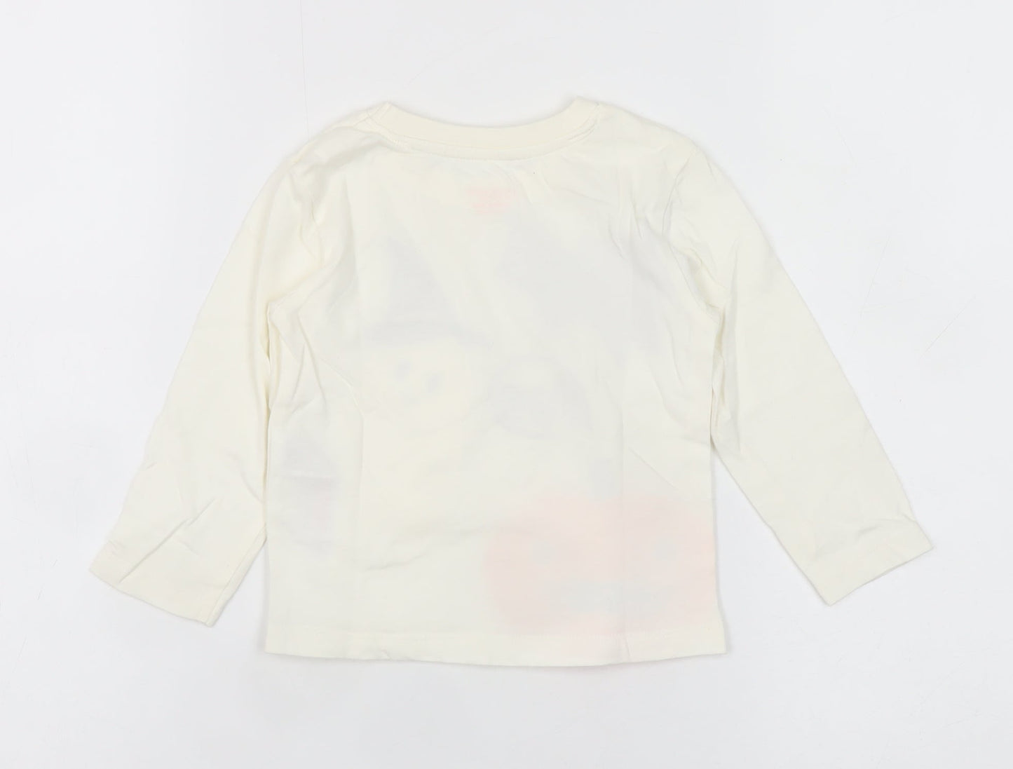 Primark Girls Ivory Halloween Ghost Pumpkin Long Sleeve T-Shirt 2XS