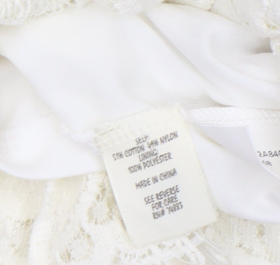 Adiva Ivory Lace 3/4 Sleeve Women’s Blouse Size M