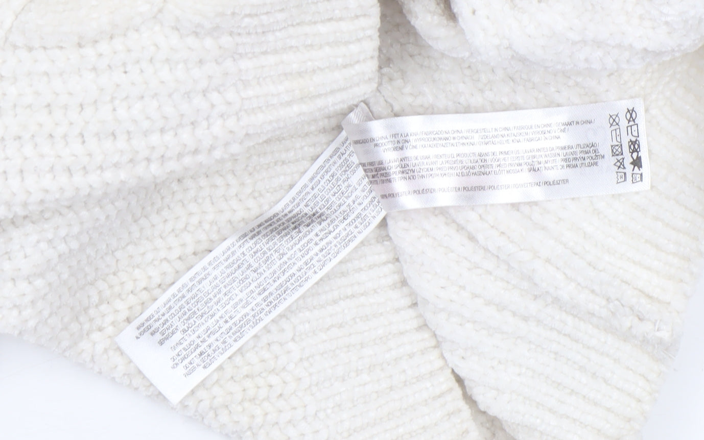 Primark Girls Ivory Cable Knit Roll Neck Pullover Jumper 8-9 Years