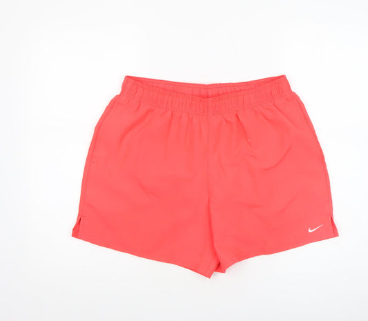 Nike Men's Red Athletic Shorts L Elastic Waist Lightweight Polyester