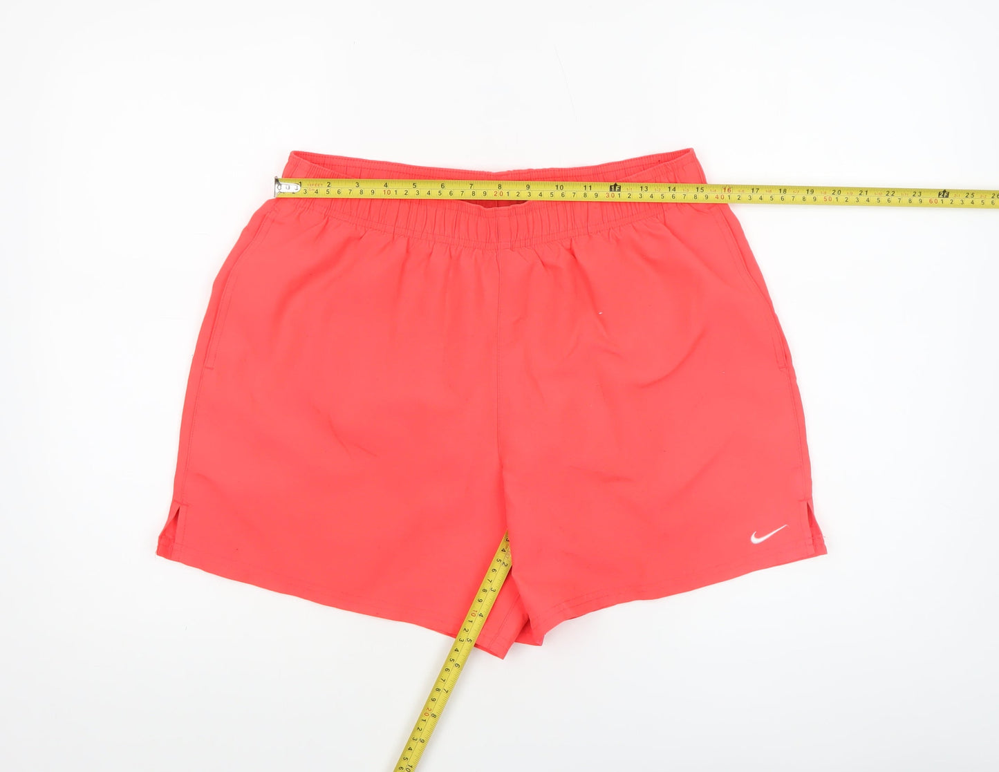 Nike Men's Red Athletic Shorts L Elastic Waist Lightweight Polyester