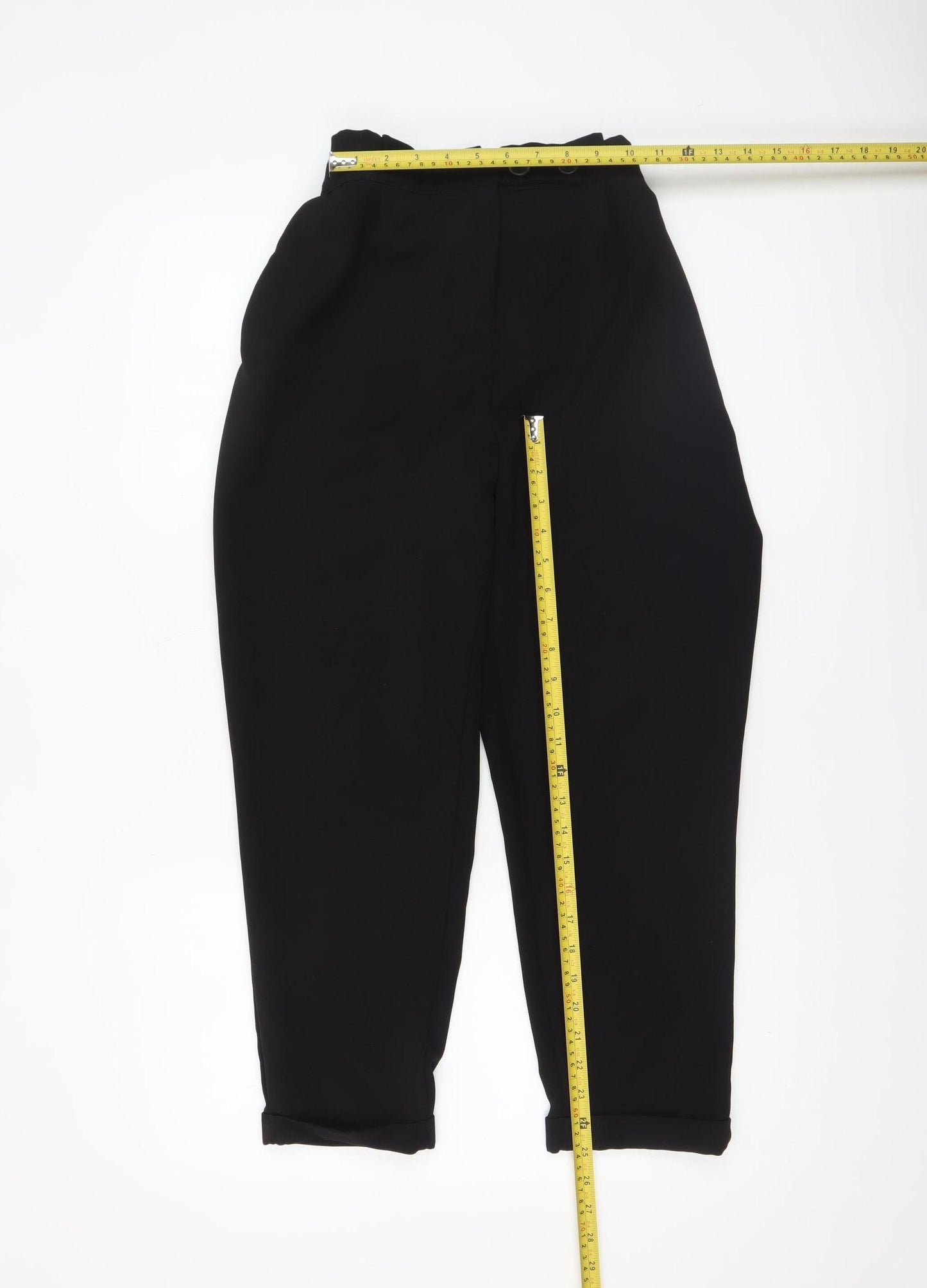 Pull & Bear Women’s Black High Waist Tapered Trousers Size 12