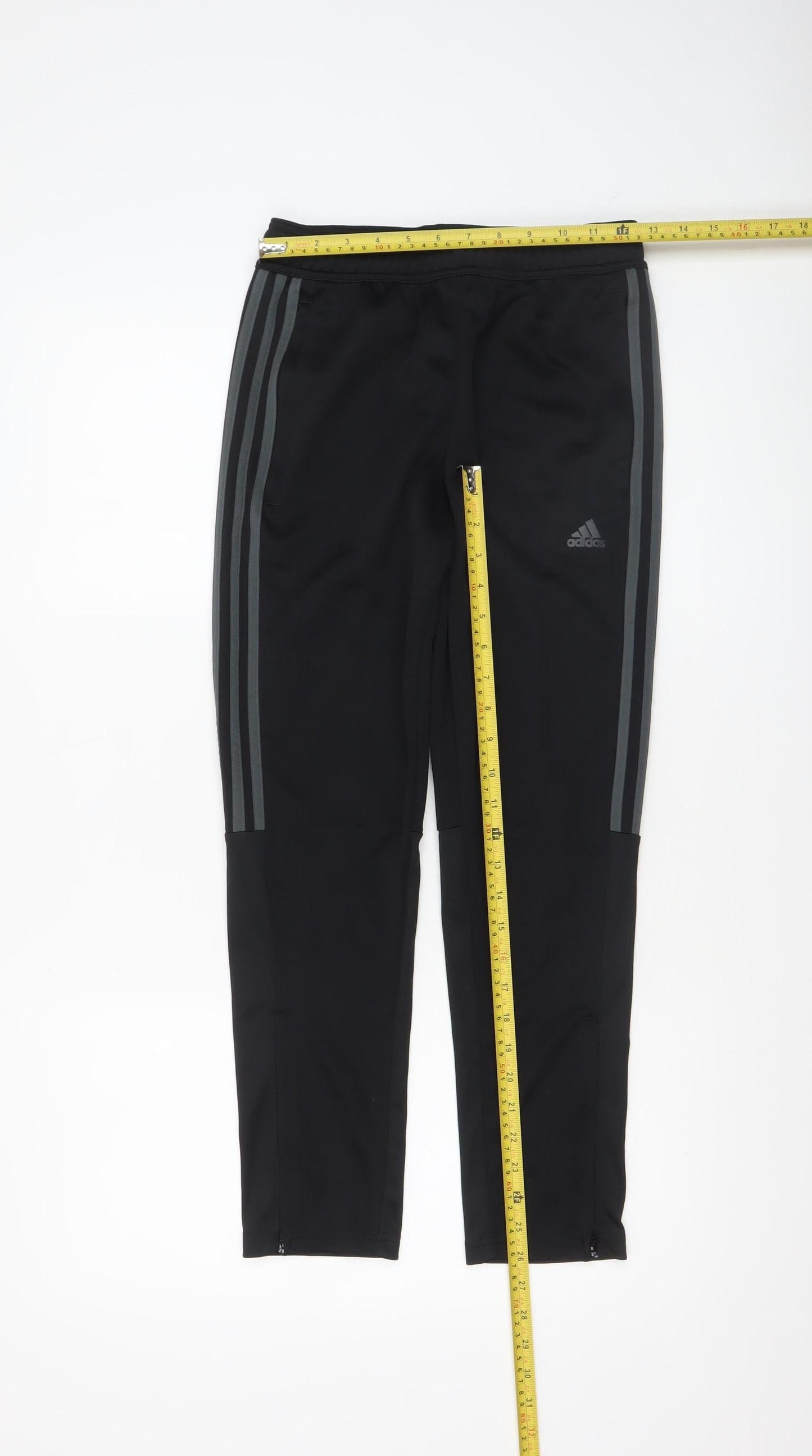 adidas Boys Black 12 Years Jogger Trousers with Zip Pockets