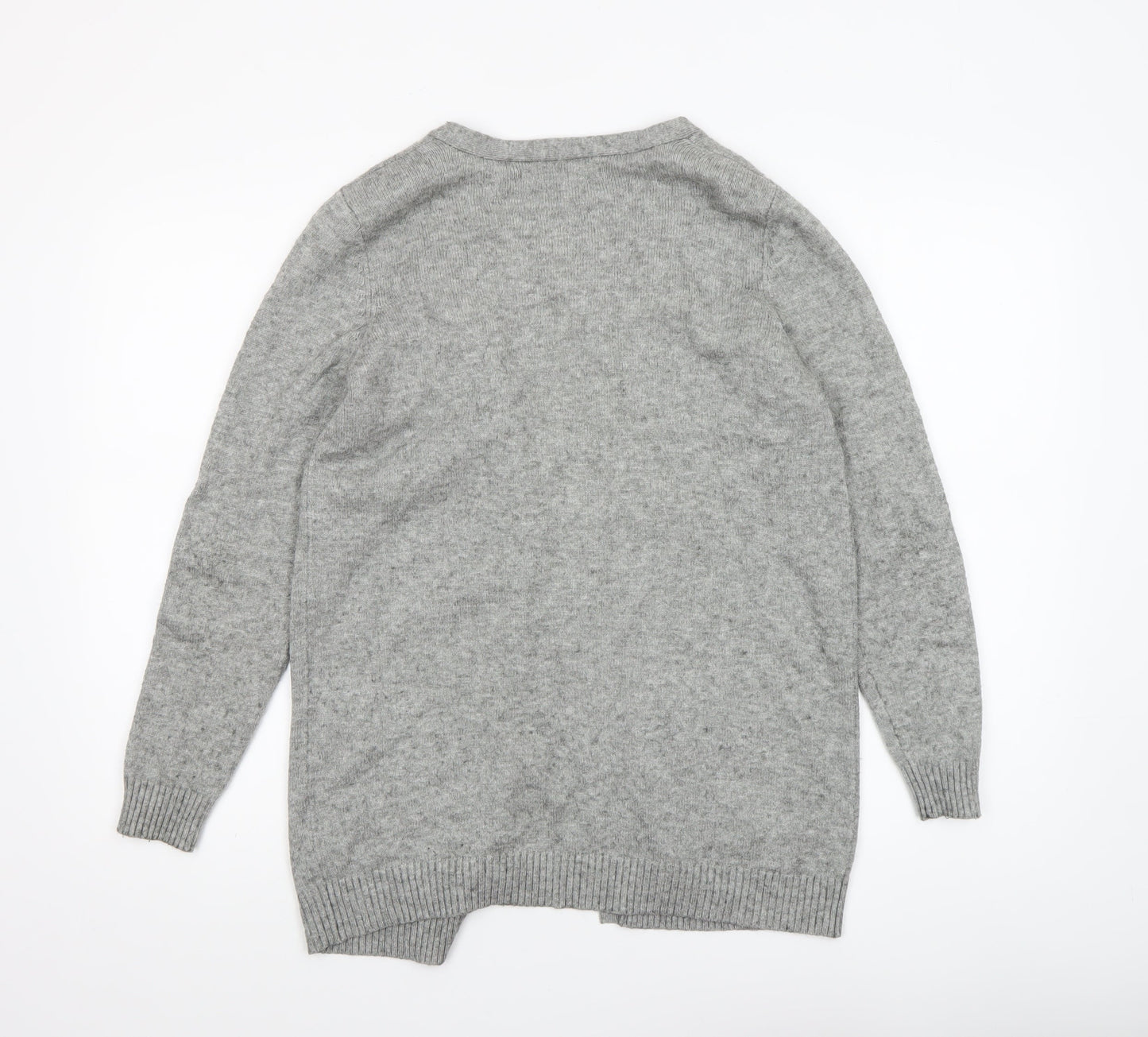 ONLY Women's Grey Knit Long Sleeve Open Cardigan Size S