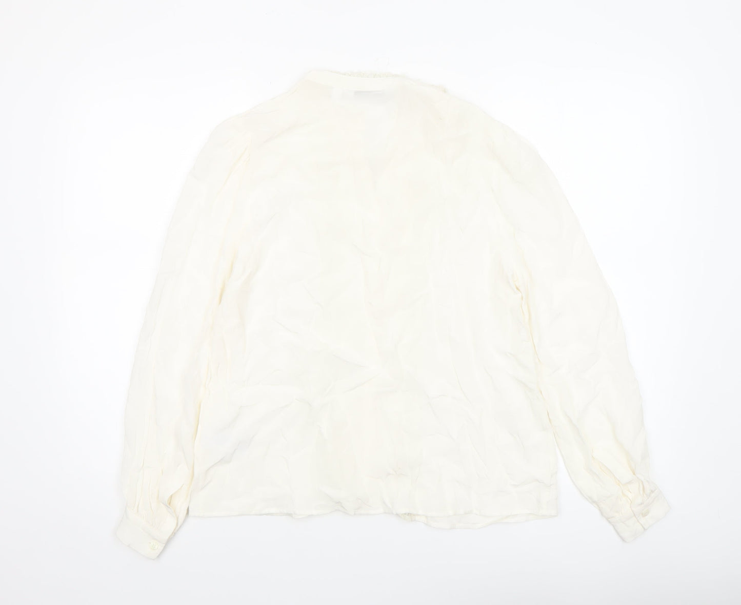 & Other Stories Women Ivory Lace Trim Viscose Blouse Size 8