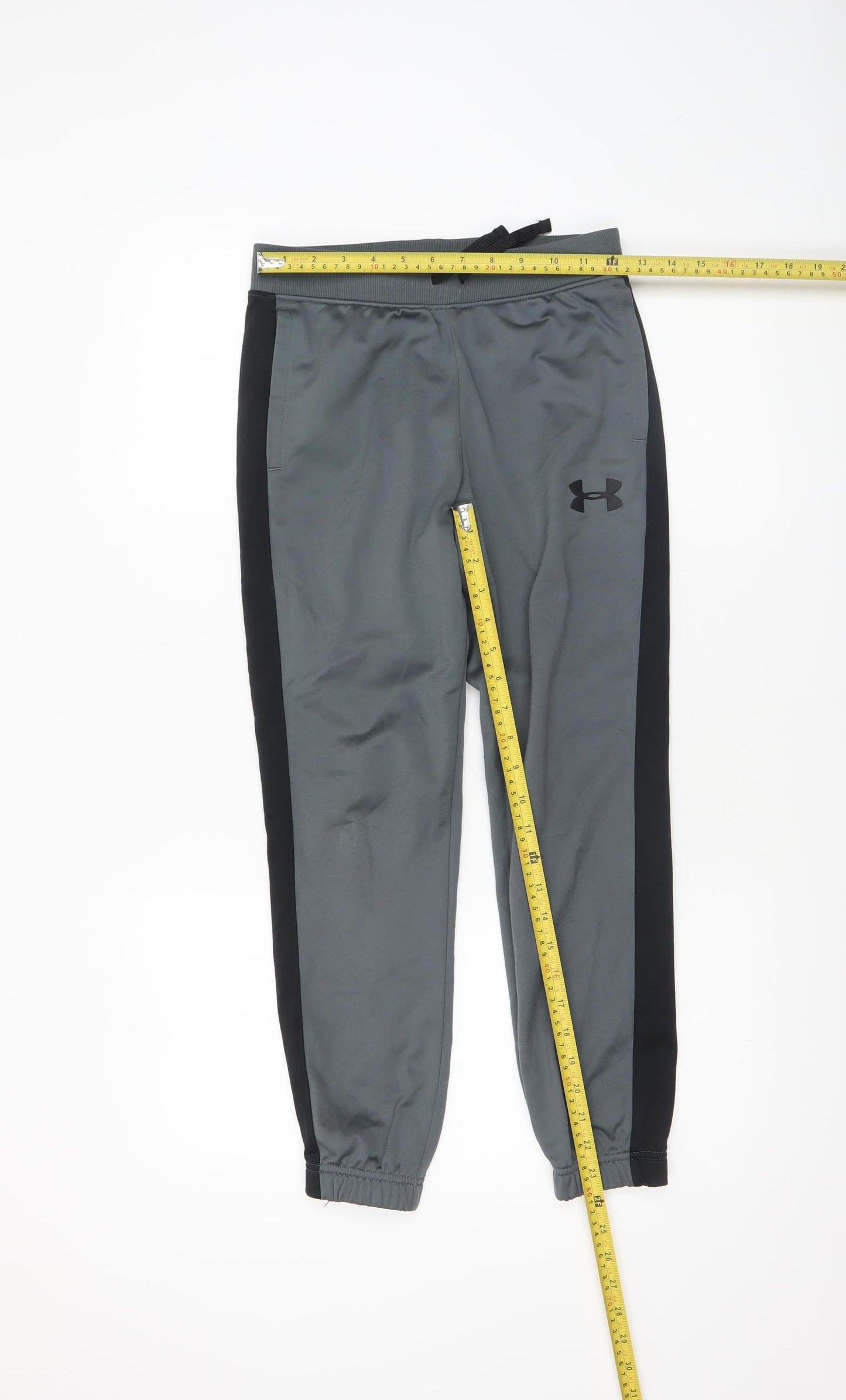 Under Armour Boys Grey Jogger Trousers Size 10 Years Polyester Sportswear