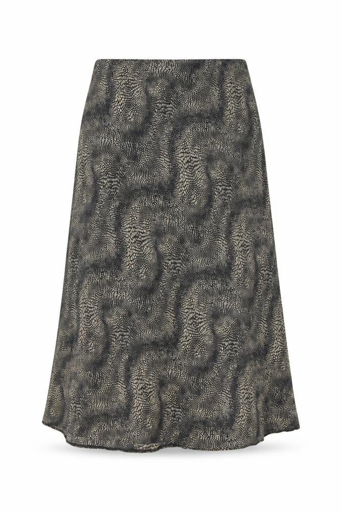 Bonmarché Women’s Black Animal Print A-Line Midi Skirt Size 16 Polyester