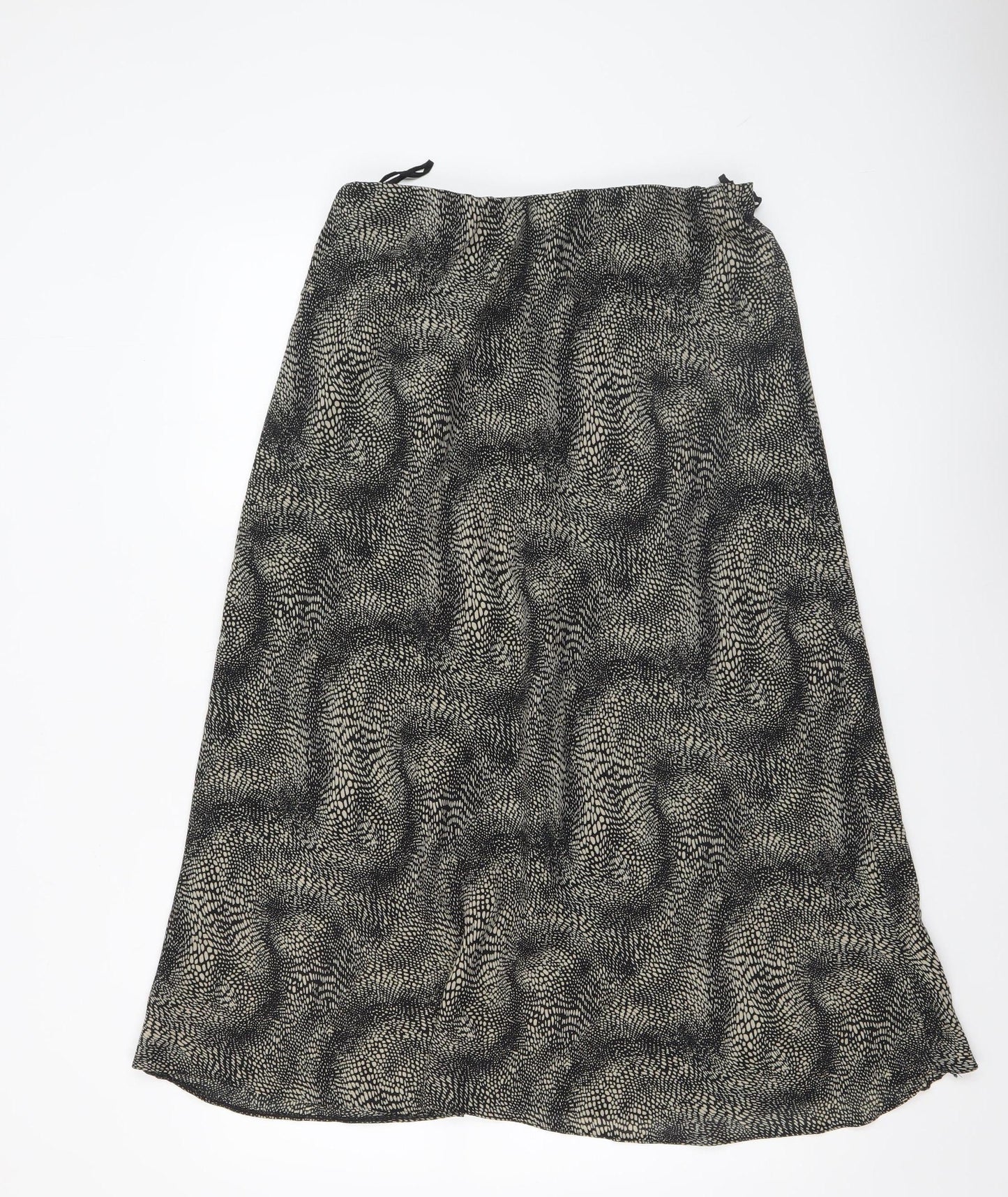 Bonmarché Women’s Black Animal Print A-Line Midi Skirt Size 16 Polyester