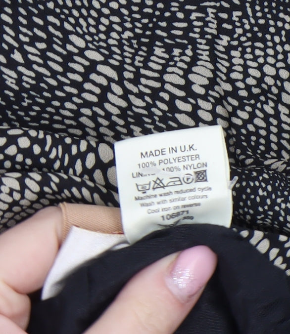 Bonmarché Women’s Black Animal Print A-Line Midi Skirt Size 16 Polyester