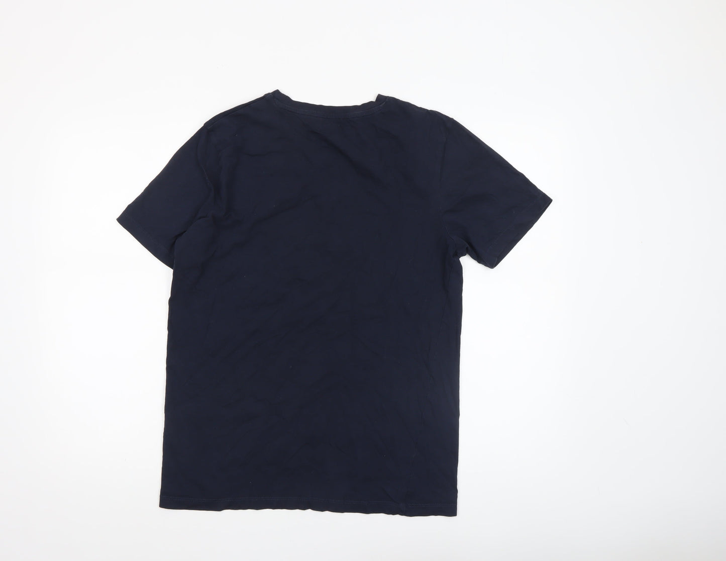 Jack & Jones Men Blue Graphic Print T-Shirt L Regular Fit