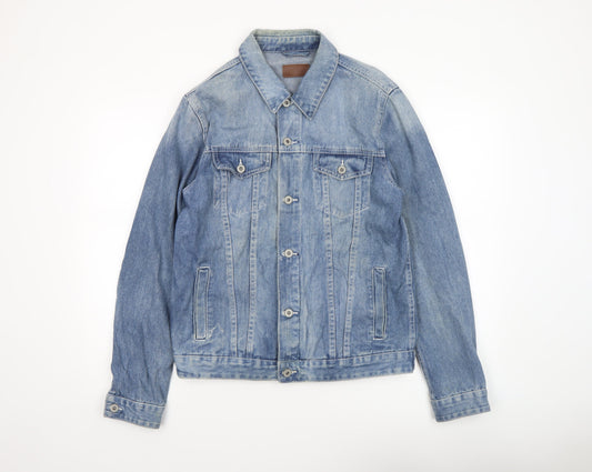 ASOS Mens Blue Denim Cotton Basic Jacket Size M 38in Classic Casual