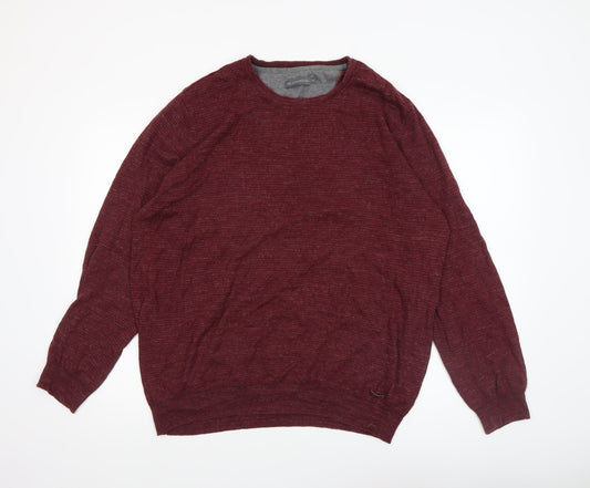 RJR John Rocha Men's Red Cotton Knit Crew Neck Jumper XL