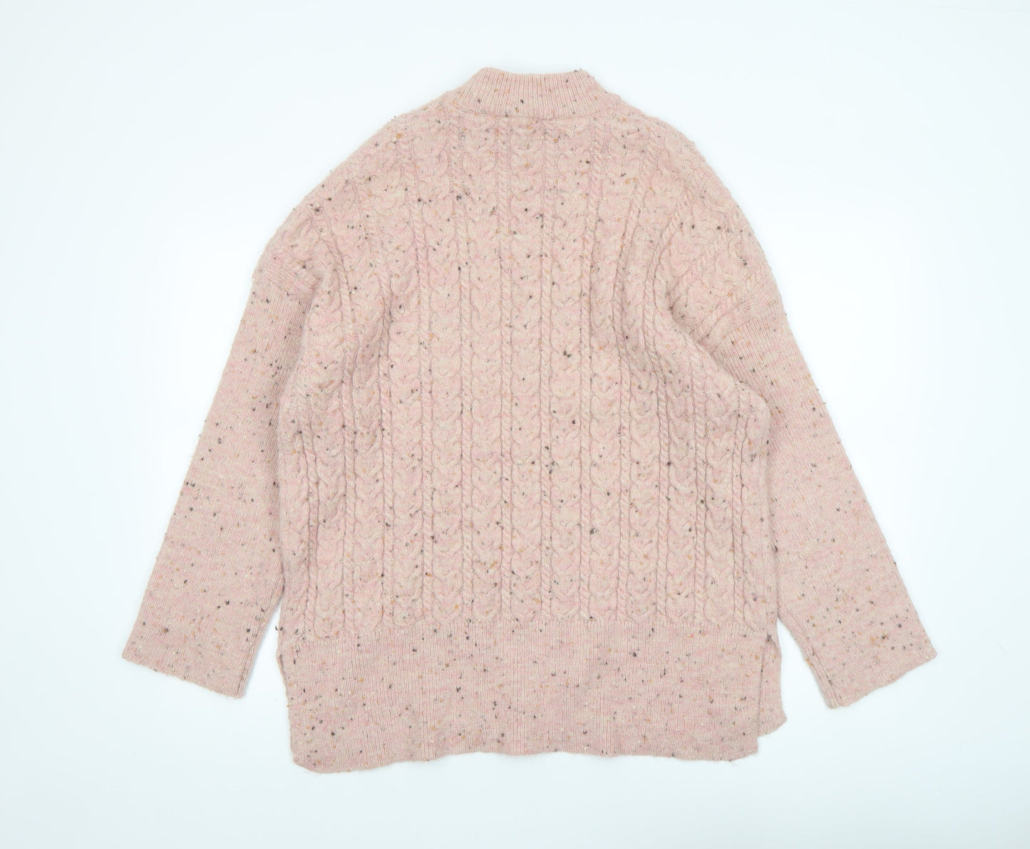 b.young Women’s Pink Cable-Knit Wool Blend Jumper Size M