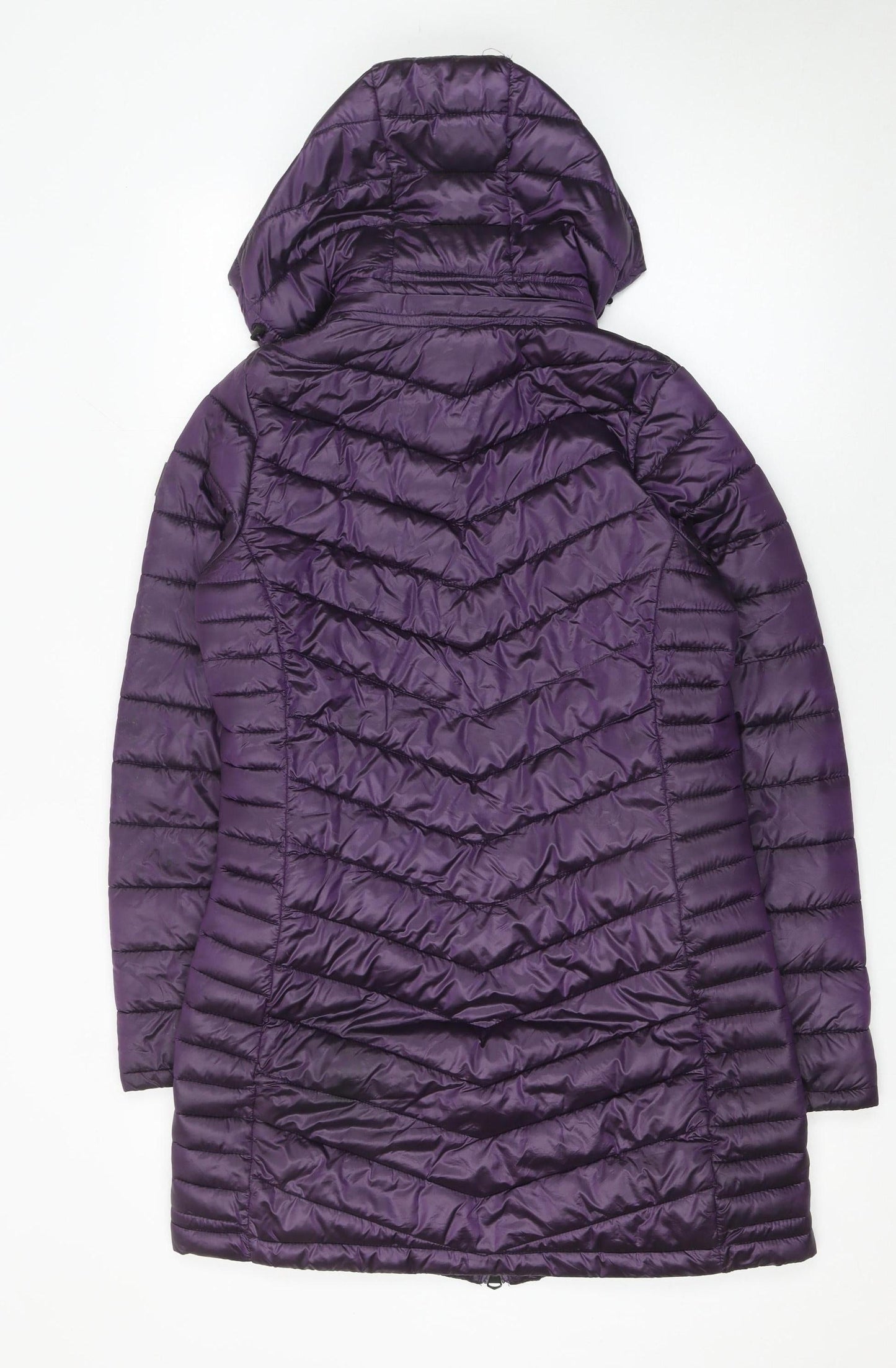 Regatta Women's Purple Long Hooded Puffer Jacket Size 10