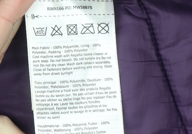 Regatta Women's Purple Long Hooded Puffer Jacket Size 10