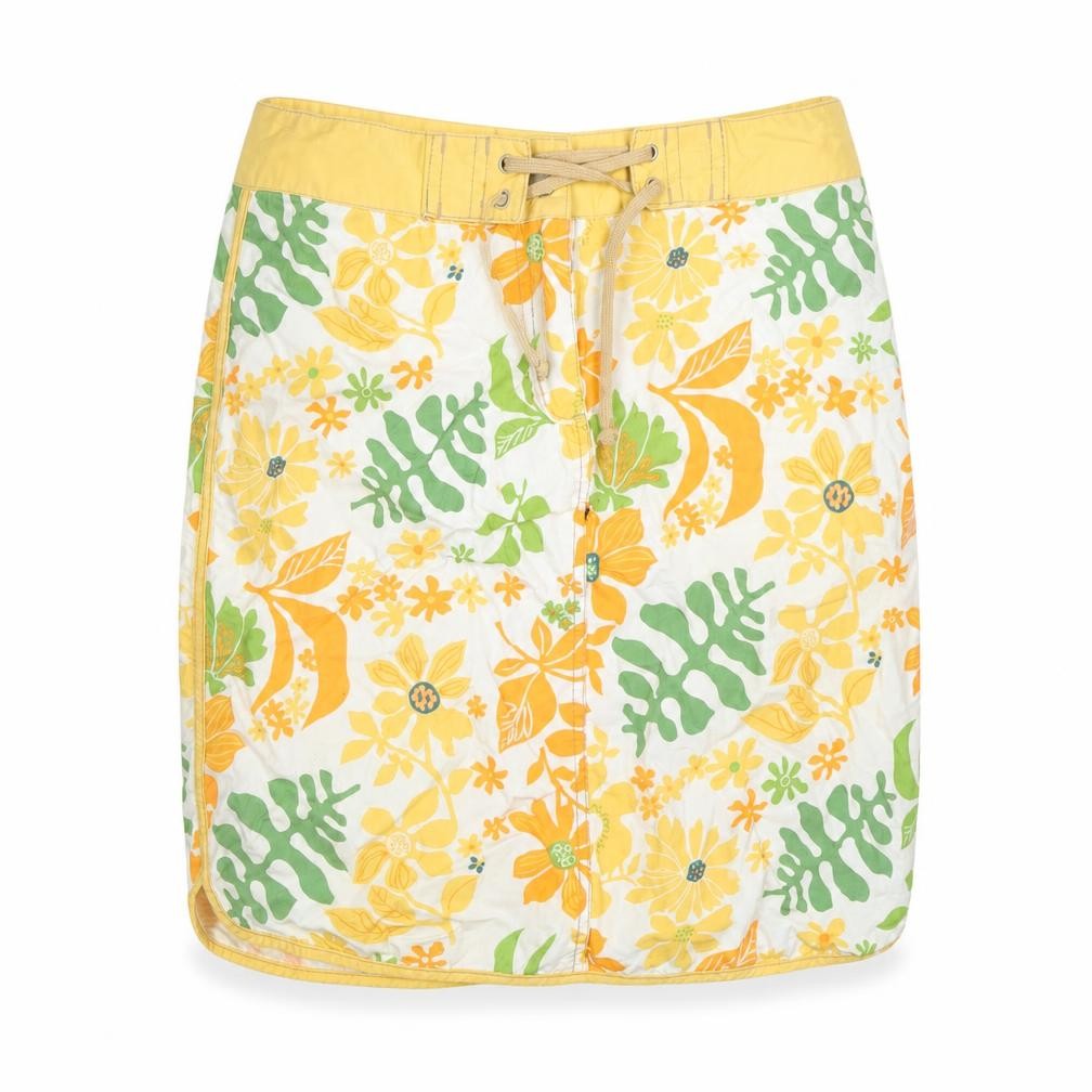 Timezone Womens Multicoloured Floral Short Wrap Cotton Skirt Size S