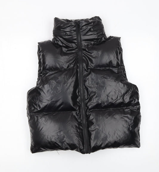 White Icy Women's Black Puffer Waistcoat L Regular Polyester