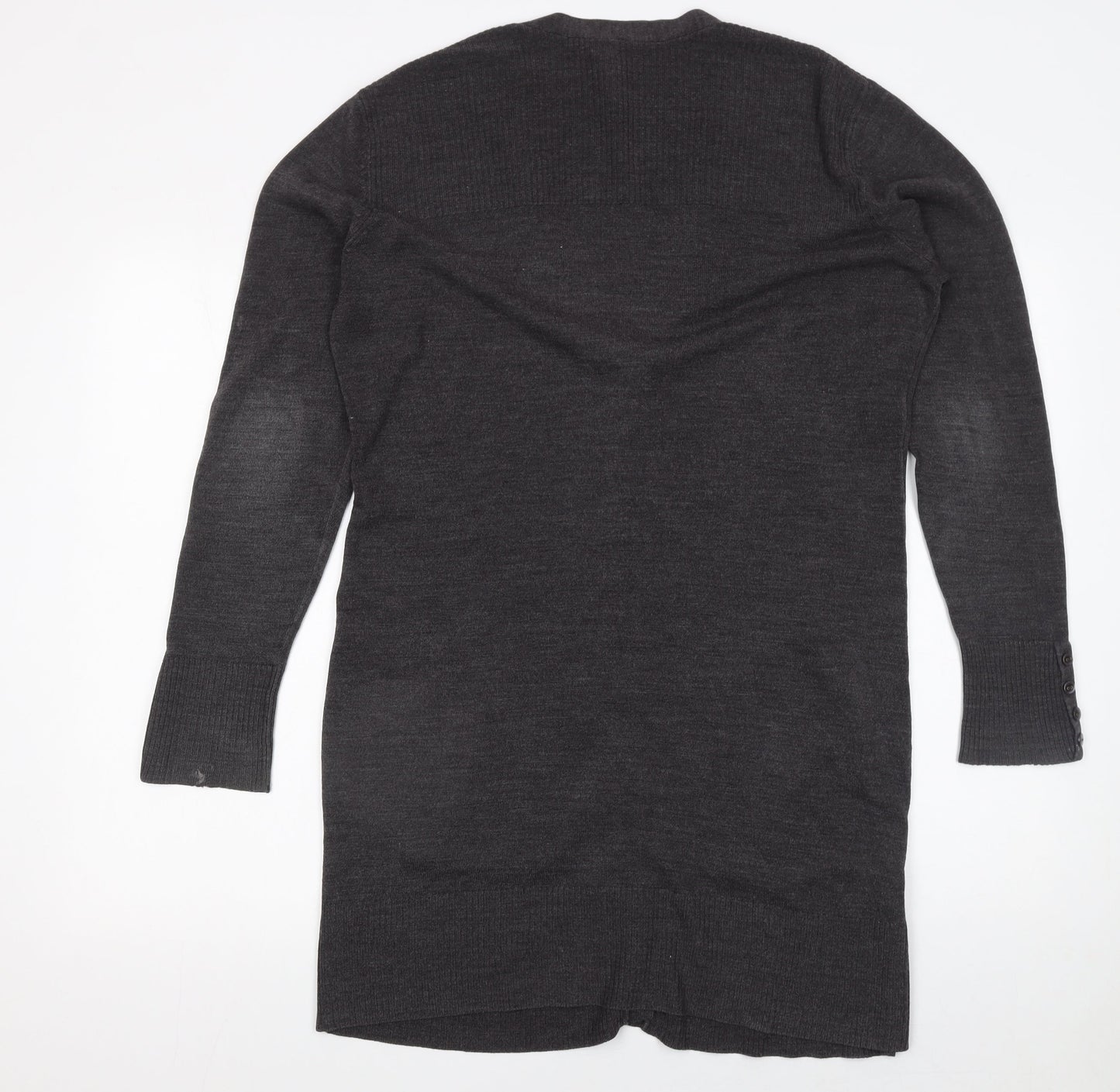 BHS Women’s Grey Longline Button Cardigan Size 14 Knitwear
