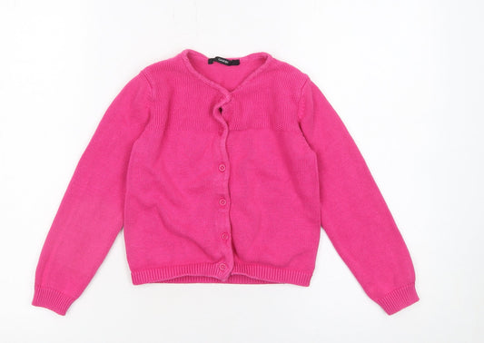 George Girls Pink 100% Cotton Button Up Cardigan 5-6 Years