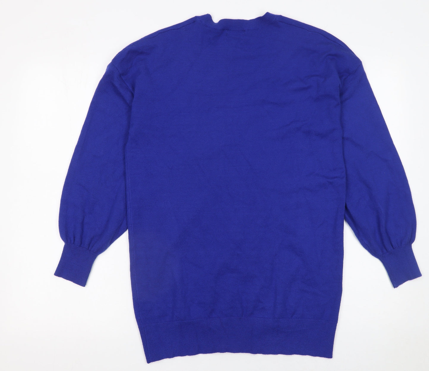 Roman Women’s Blue V-Neck Long Sleeve Pullover Jumper Size 10
