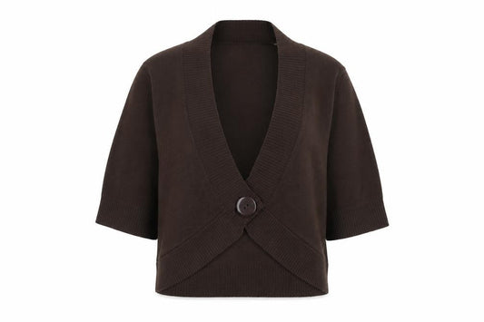 La Redoute Women Brown V-Neck Button Cardigan Size 10/12