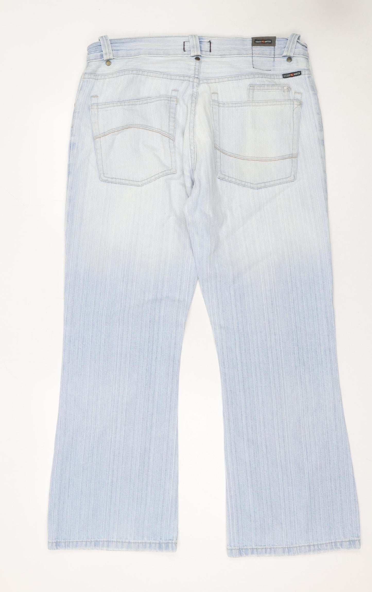 Crosshatch Men's Blue Light Wash Straight Denim Jeans 34W 30L