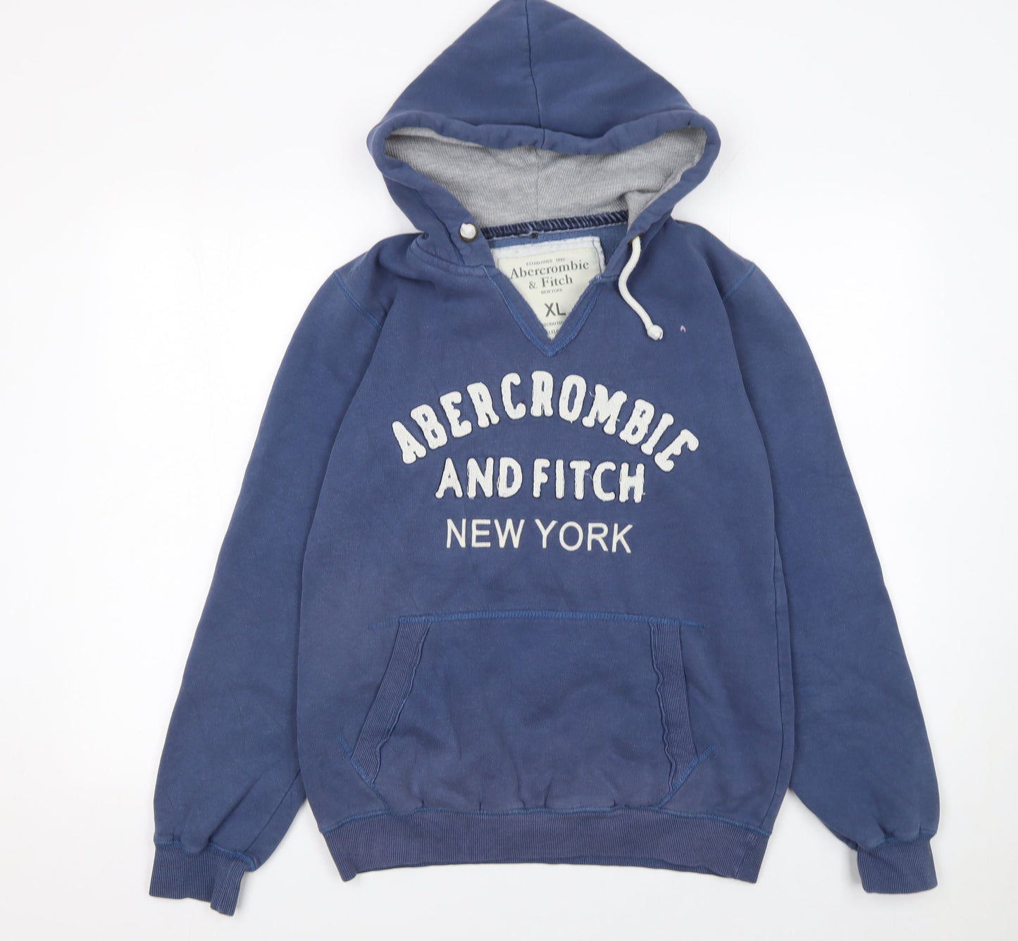Abercrombie & Fitch Women's Blue Pullover Hoodie XL Cotton New York Print