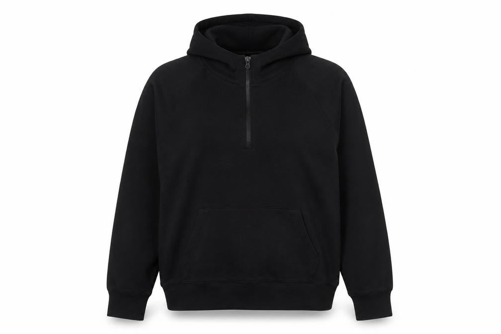 Gymshark Womens Black Half Zip Hoodie Size L Modal Blend Pullover