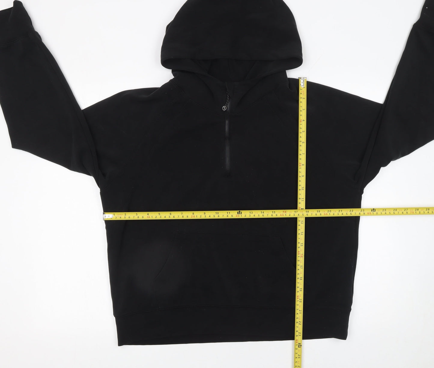 Gymshark Womens Black Half Zip Hoodie Size L Modal Blend Pullover