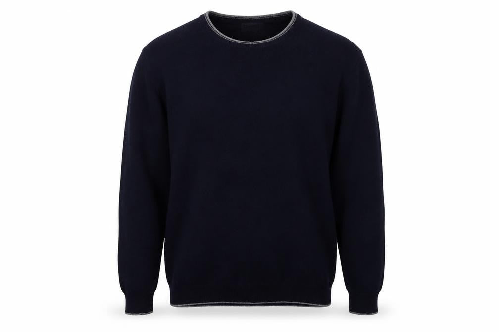 Lorenzo Magni Men's Blue Wool Pullover Jumper XL Crew Neck Knit