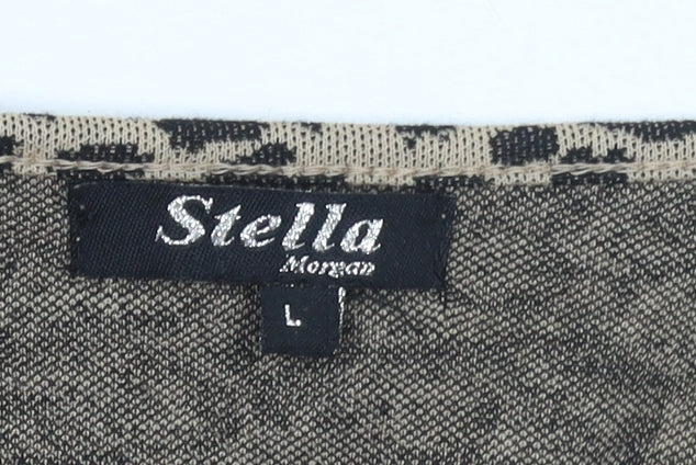 Stella Morgan Women’s Beige Leopard Print Open Jacket Size L