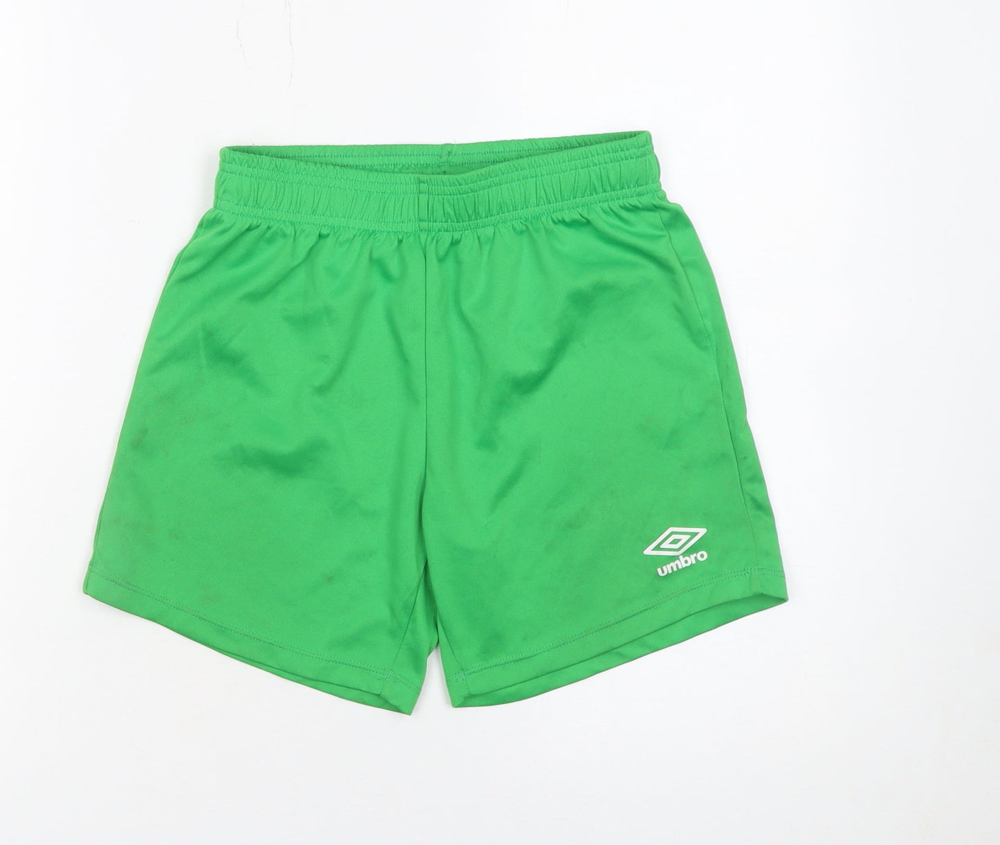 Umbro Boys Green Athletic Football Shorts YM Quick Dry Sportswear