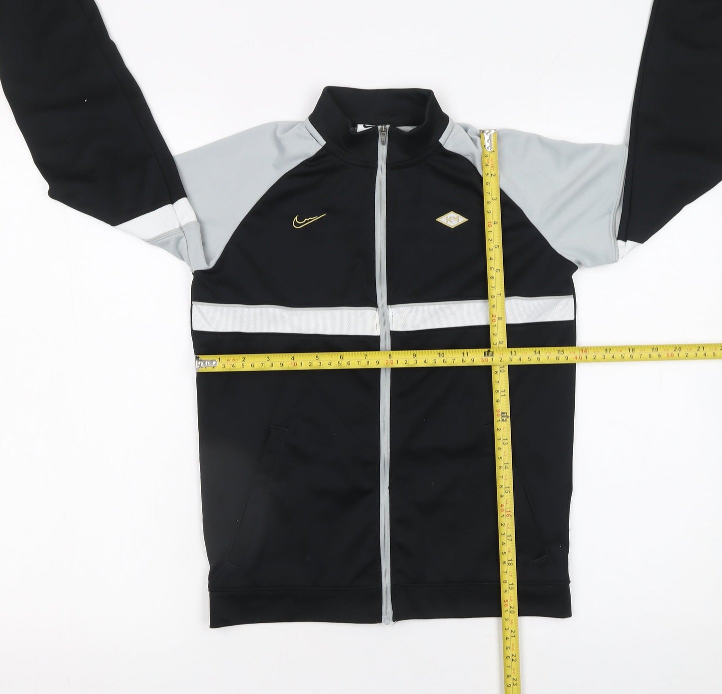 Nike Boys Black Dri-FIT Track Jacket M 137-147cm Full Zip Lined Sportswear