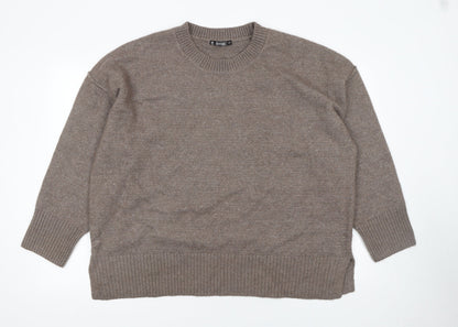 Additional front view of Dunnes Women Brown Crew Neck Long Sleeve jumper, size L