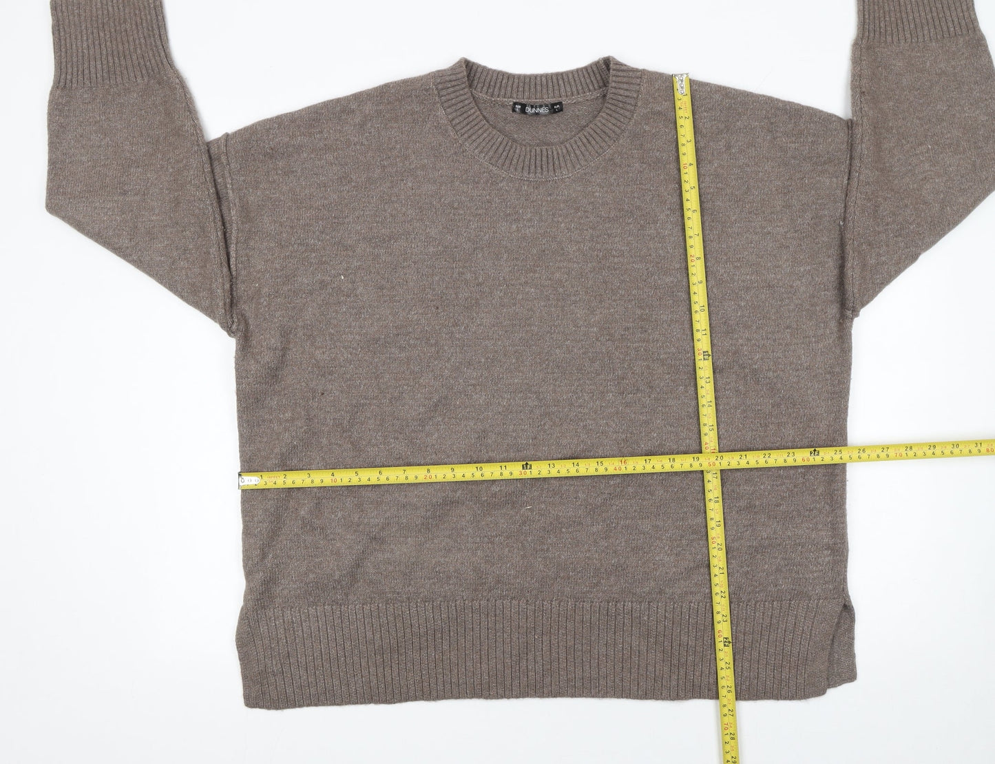 Dunnes Stores Women Brown Crew Neck Long Sleeve Pullover Jumper Size L