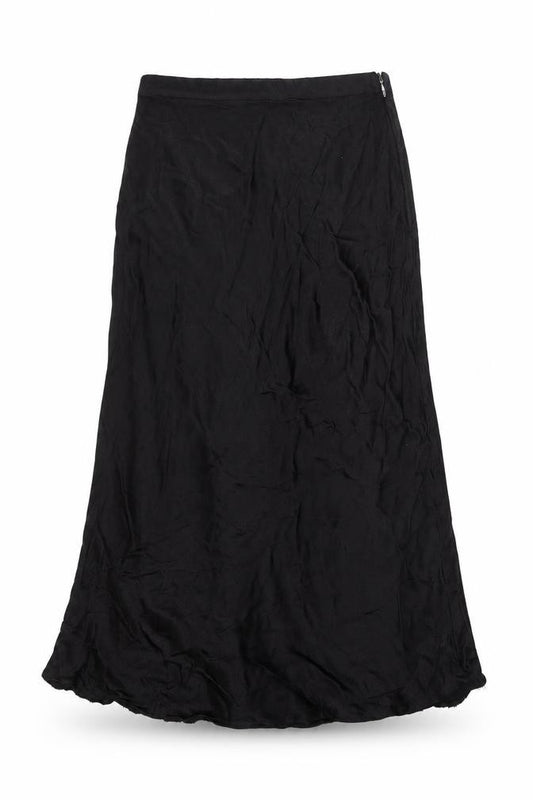 Zara Women's Black Midi A-Line Satin Skirt XS