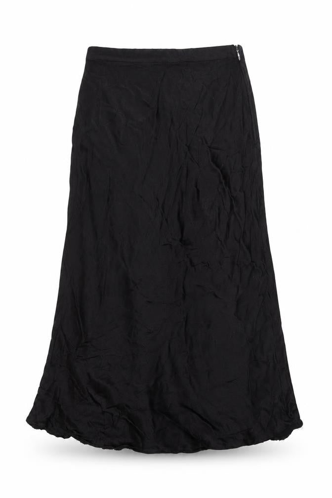Zara Women's Black Midi A-Line Satin Skirt XS