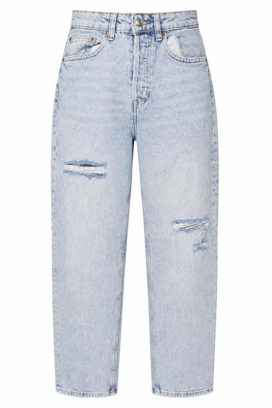 H&M Women’s Blue Distressed High Rise Mom Jeans Size 8