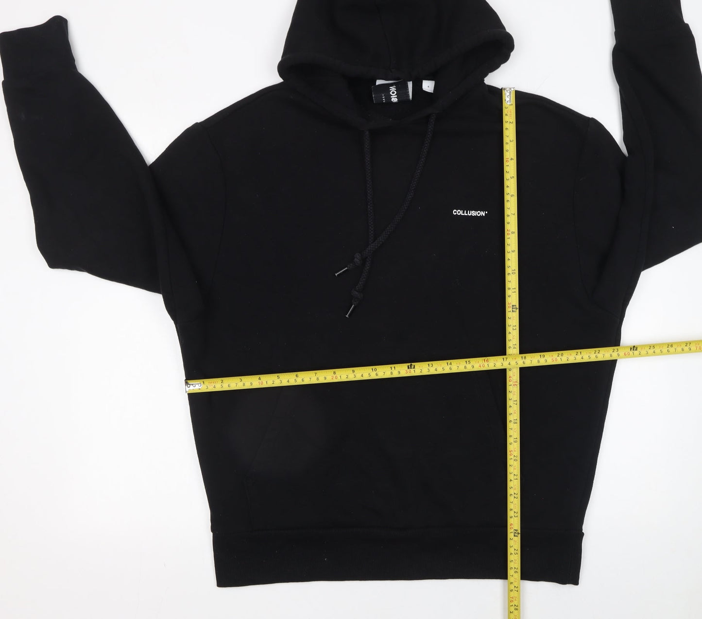 Collusion Womens Black Hoodie Size 10 Cotton Blend Pullover