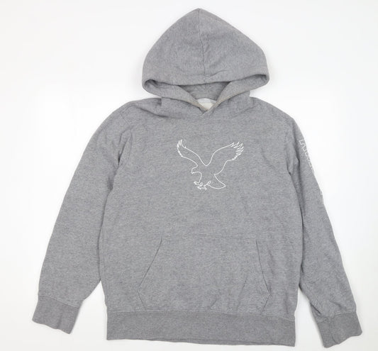 American Eagle Outfitters Men's Grey Pullover Hoodie M