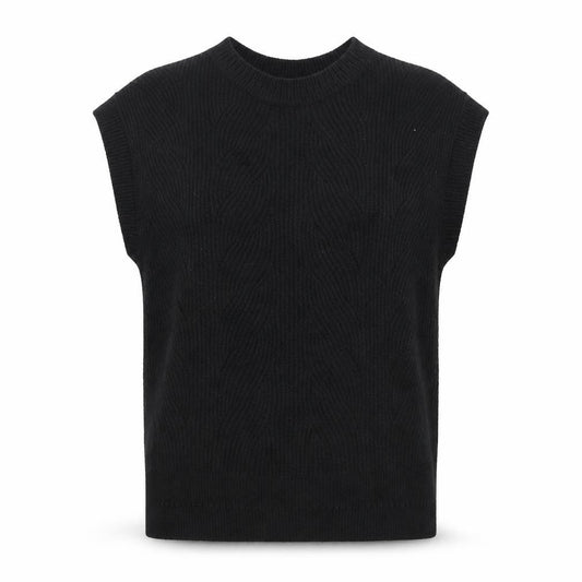 FatFace Women's Black Cable Knit Sleeveless Pullover Jumper M