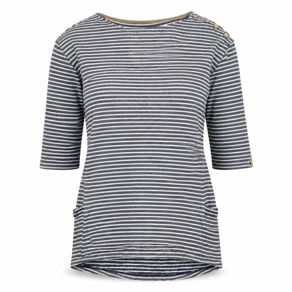 Next Women’s Blue Striped 3/4 Sleeve Cotton T-Shirt UK 8