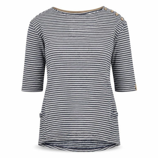 Next Women’s Blue Striped 3/4 Sleeve Cotton T-Shirt UK 8